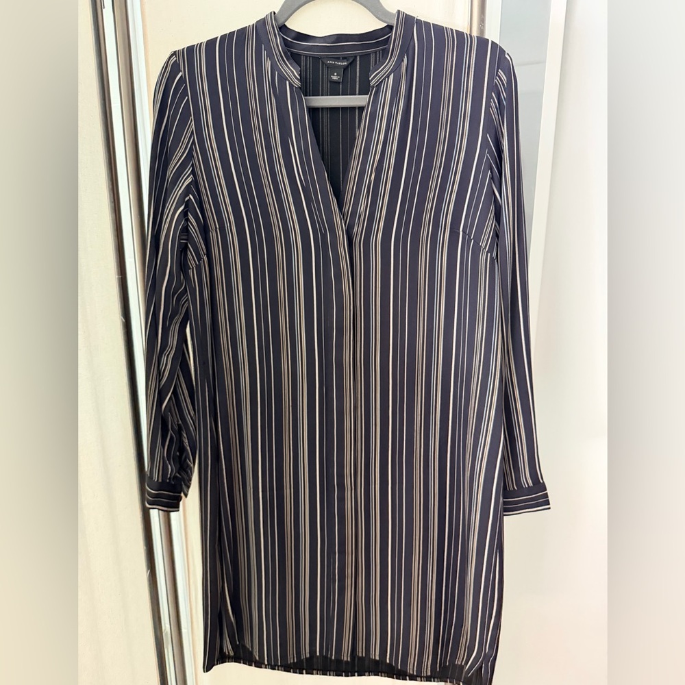 Striped Black and White shirtwaist dress